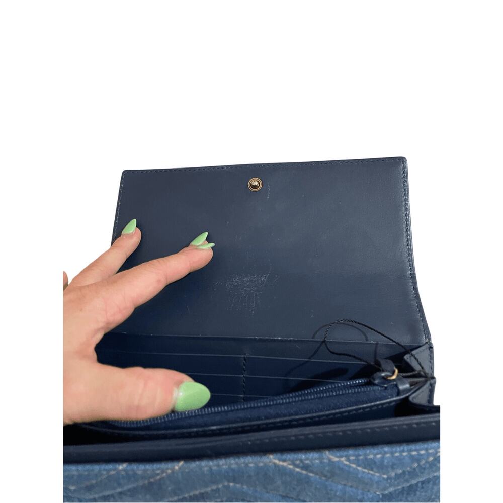 NWT Gucci Marmont Denim Pearl Zippy Wallet Limited Edition Preppy Denim Glam - Picture 5 of 13